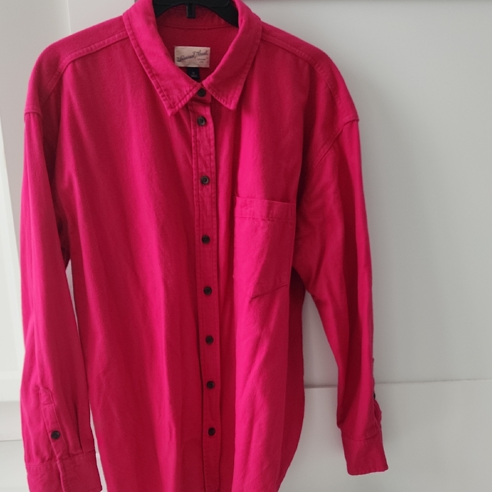 Womensn's Flannel Pink Button-Up Shirt